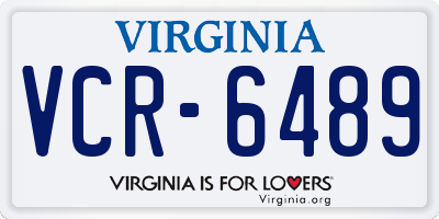 VA license plate VCR6489