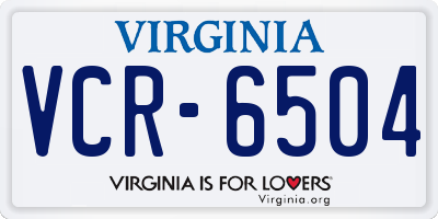 VA license plate VCR6504