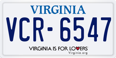 VA license plate VCR6547