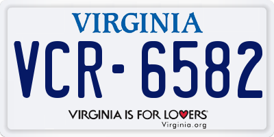 VA license plate VCR6582