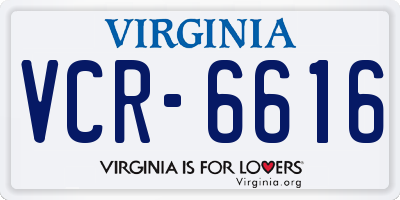VA license plate VCR6616