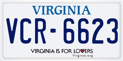VA license plate VCR6623