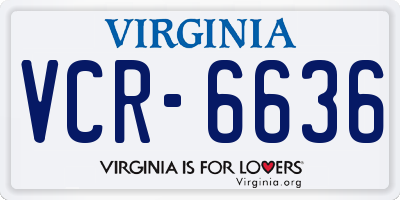 VA license plate VCR6636