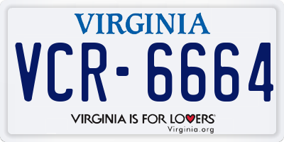 VA license plate VCR6664