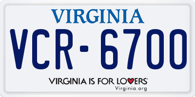 VA license plate VCR6700