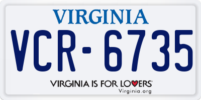 VA license plate VCR6735