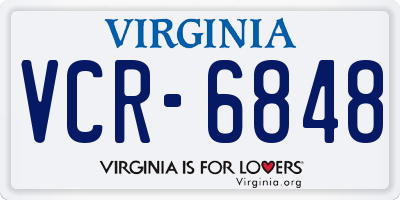 VA license plate VCR6848