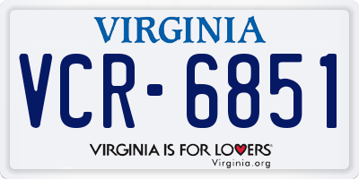VA license plate VCR6851