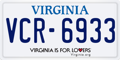 VA license plate VCR6933