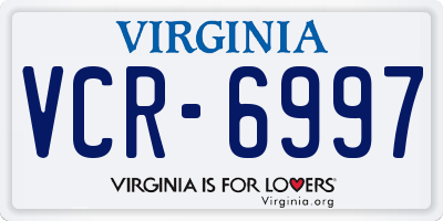 VA license plate VCR6997