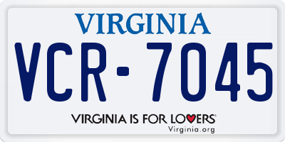 VA license plate VCR7045