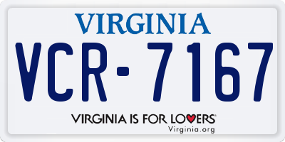 VA license plate VCR7167