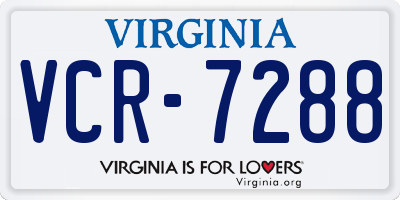 VA license plate VCR7288
