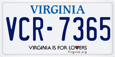 VA license plate VCR7365