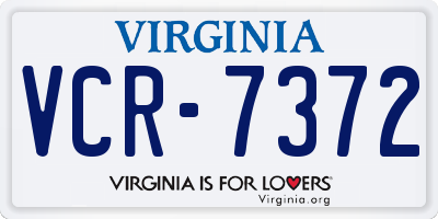 VA license plate VCR7372