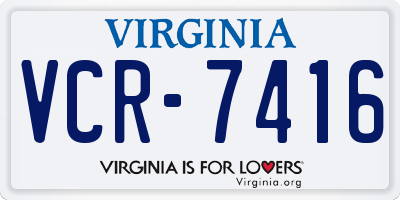 VA license plate VCR7416