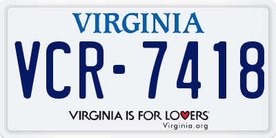VA license plate VCR7418