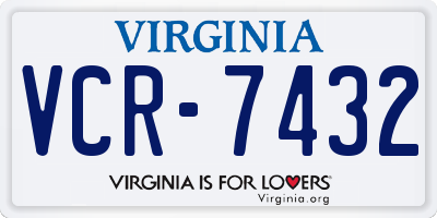 VA license plate VCR7432