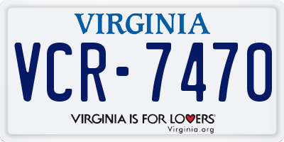 VA license plate VCR7470