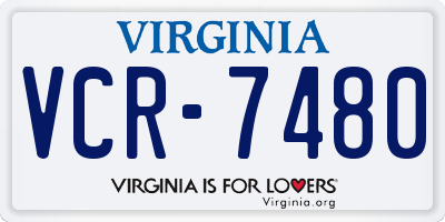VA license plate VCR7480