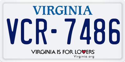VA license plate VCR7486