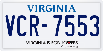 VA license plate VCR7553