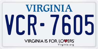 VA license plate VCR7605