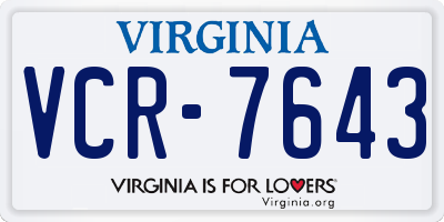 VA license plate VCR7643