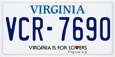 VA license plate VCR7690