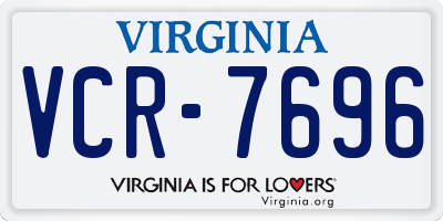 VA license plate VCR7696