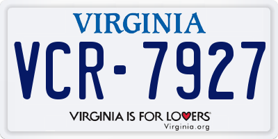 VA license plate VCR7927