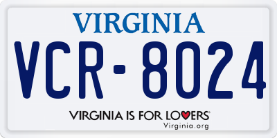 VA license plate VCR8024