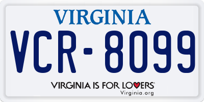 VA license plate VCR8099