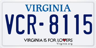 VA license plate VCR8115