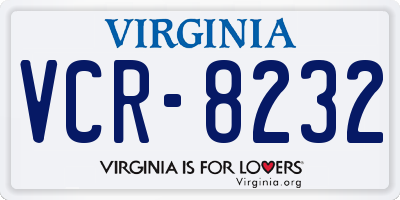VA license plate VCR8232