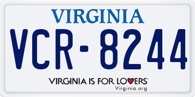 VA license plate VCR8244