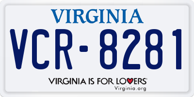 VA license plate VCR8281