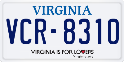 VA license plate VCR8310