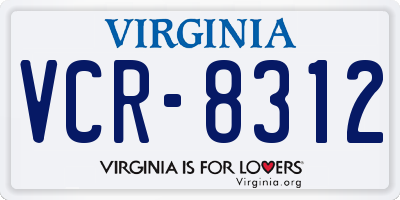 VA license plate VCR8312