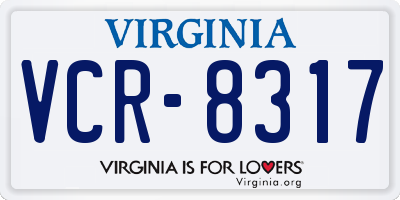 VA license plate VCR8317
