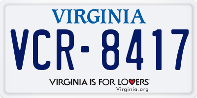 VA license plate VCR8417