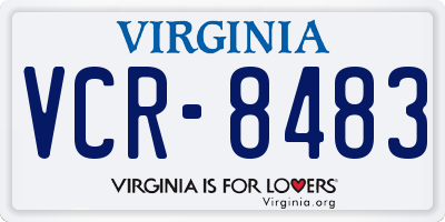 VA license plate VCR8483