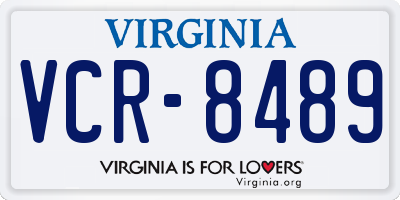 VA license plate VCR8489