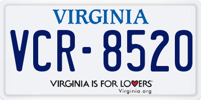VA license plate VCR8520