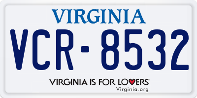 VA license plate VCR8532