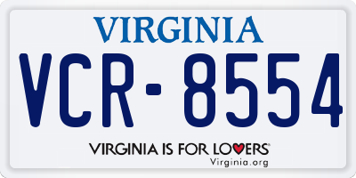 VA license plate VCR8554