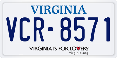VA license plate VCR8571