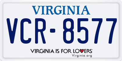 VA license plate VCR8577