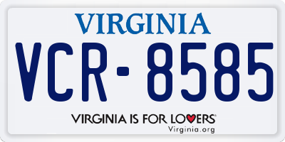 VA license plate VCR8585