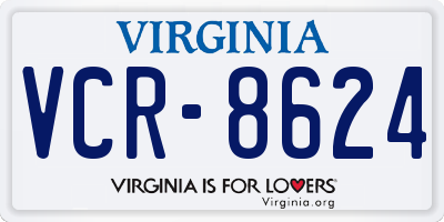 VA license plate VCR8624